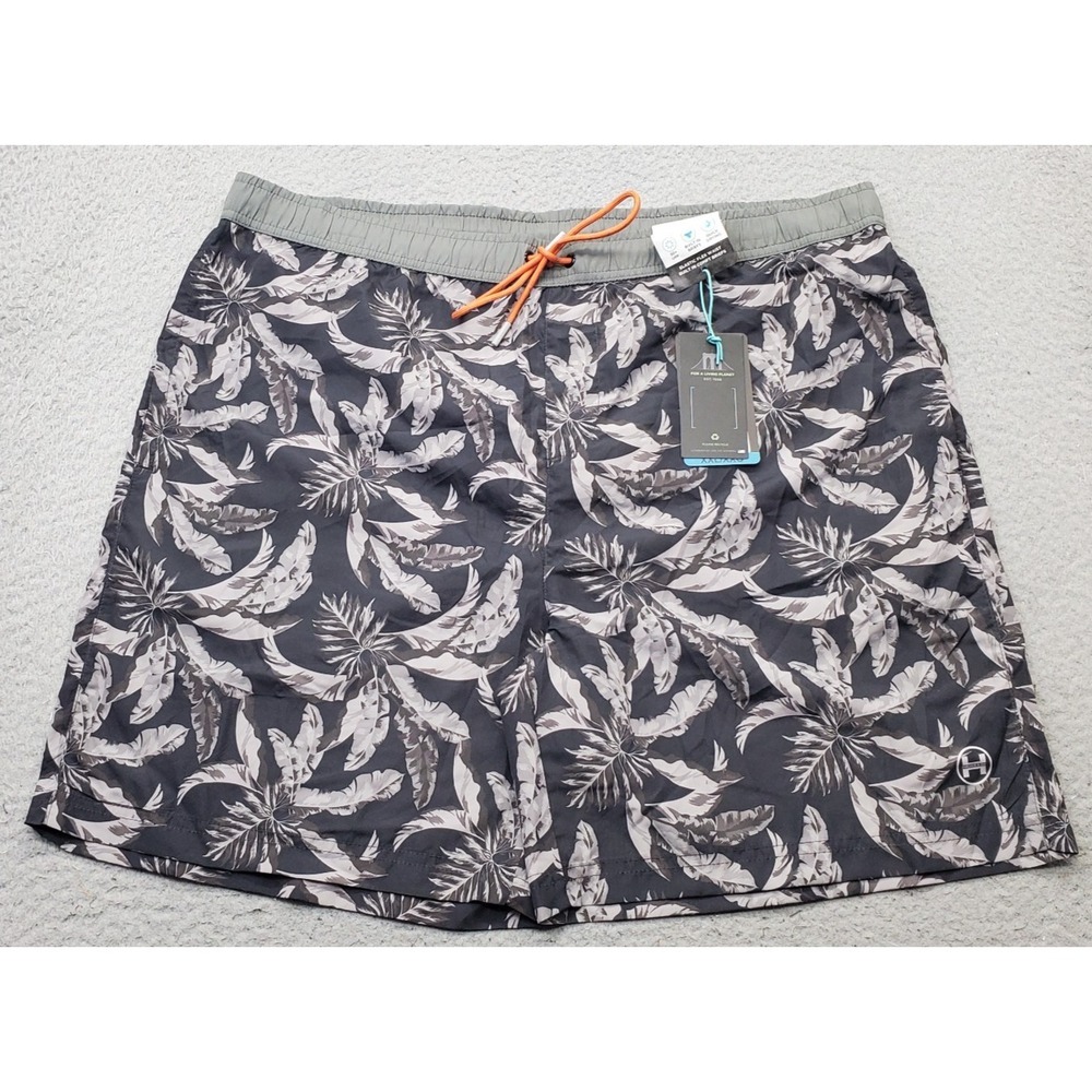 Hawke & Co Swim Trunks Men XXL Multi Tropical Leaf Mesh Lined Water Polo UPF 30+